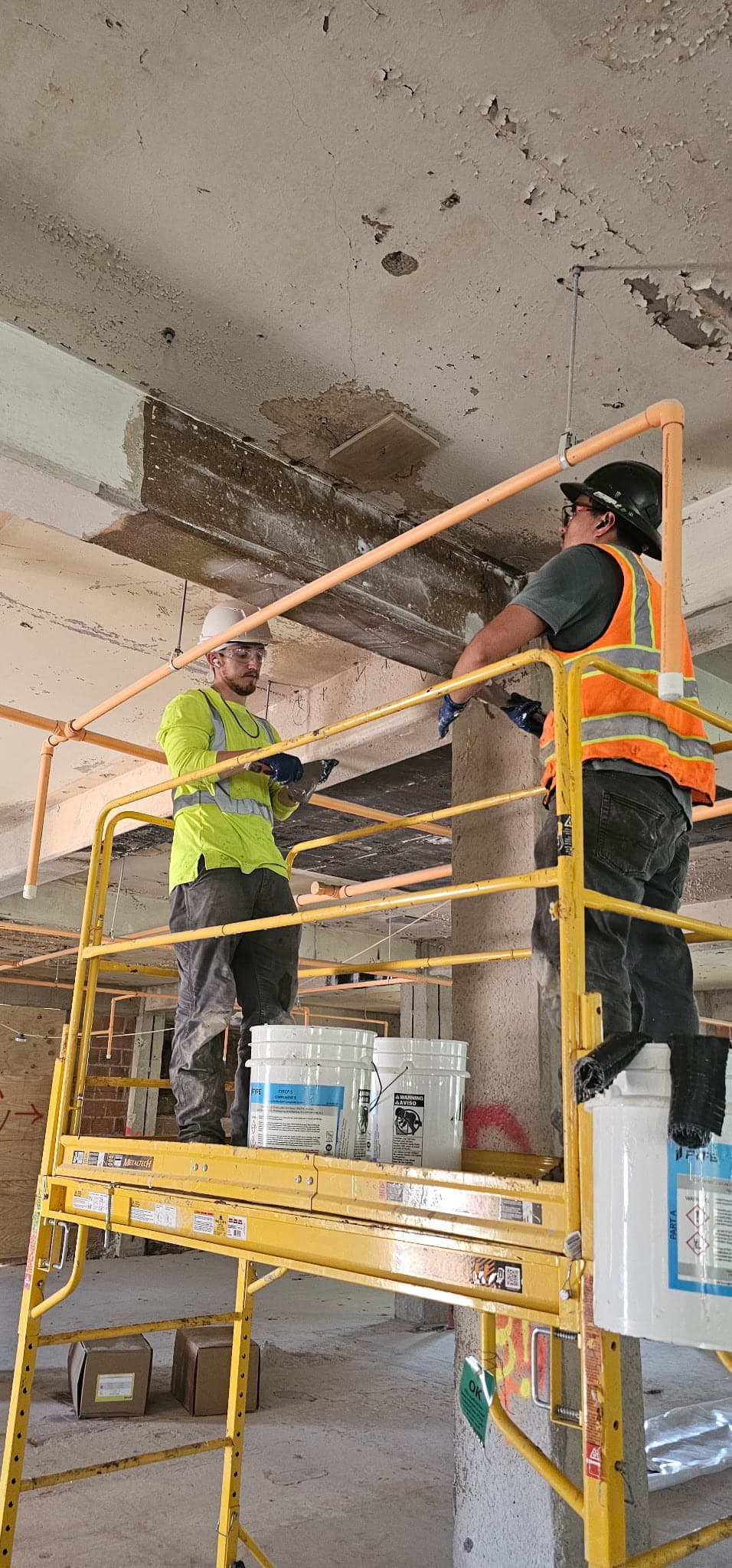 Delta technicians on a project site
